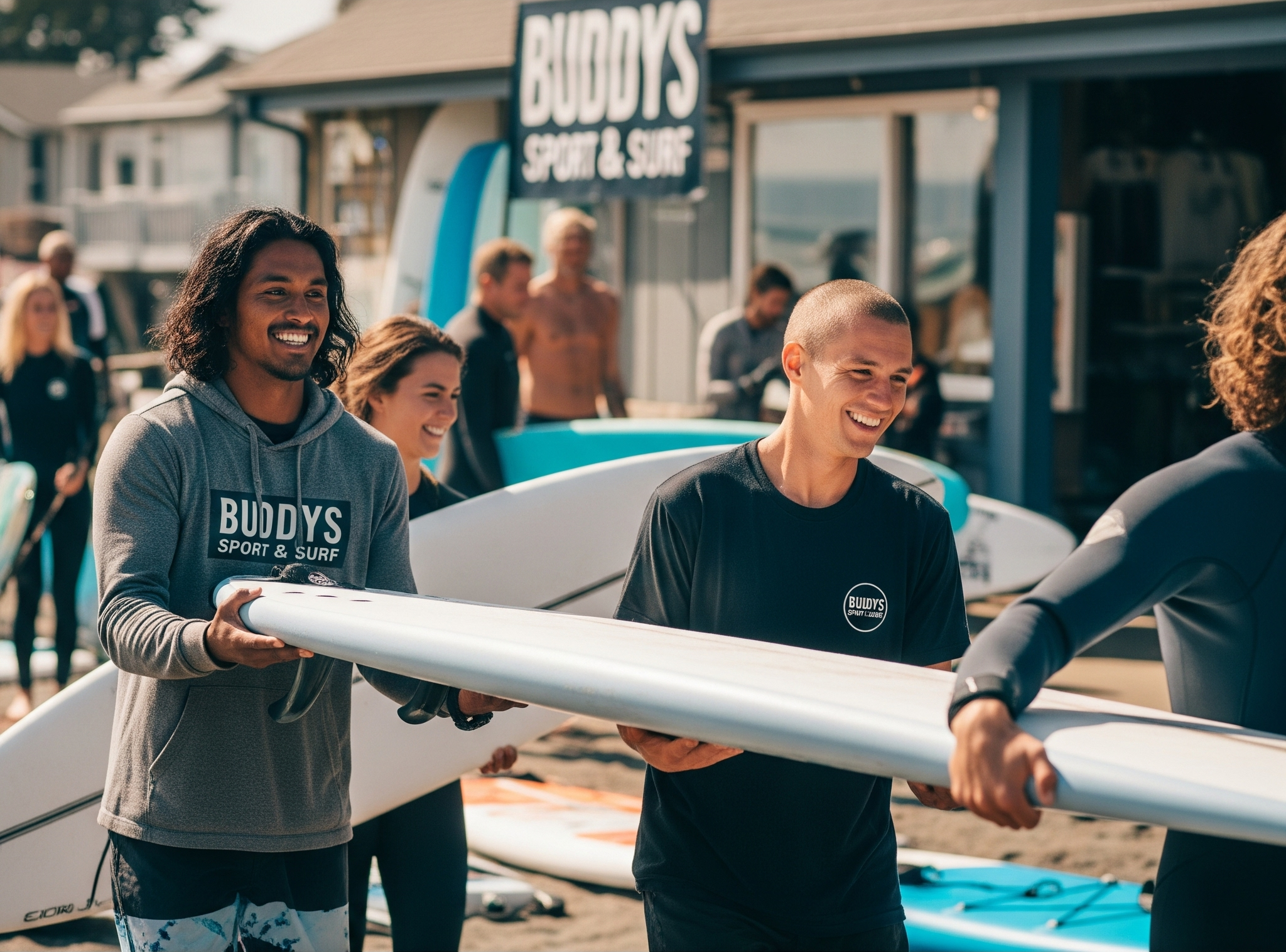 Buddys team connecting with customers